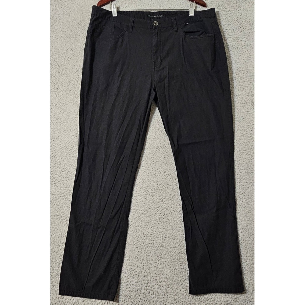 Travis Mathew Pants Mens 40 x 32 Straight Leg Black Tencel Cotton Blend Golf